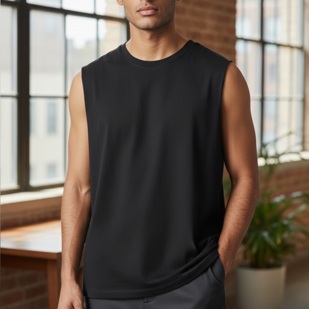 New Look Black Muscle Tee